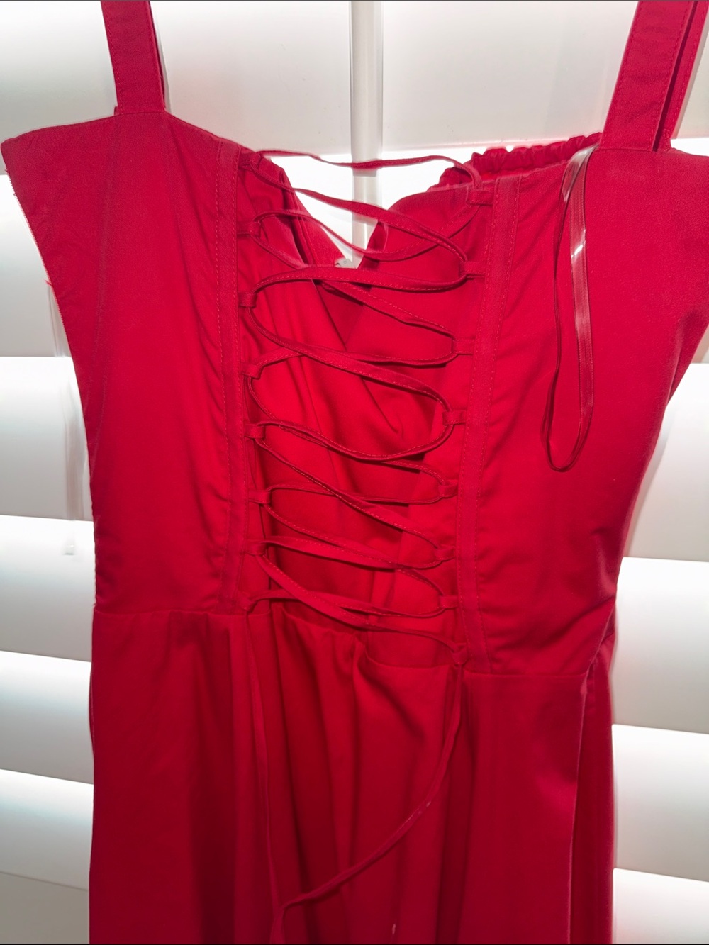House of CB Red Ruffled Midi Dress - Picture 5 of 5